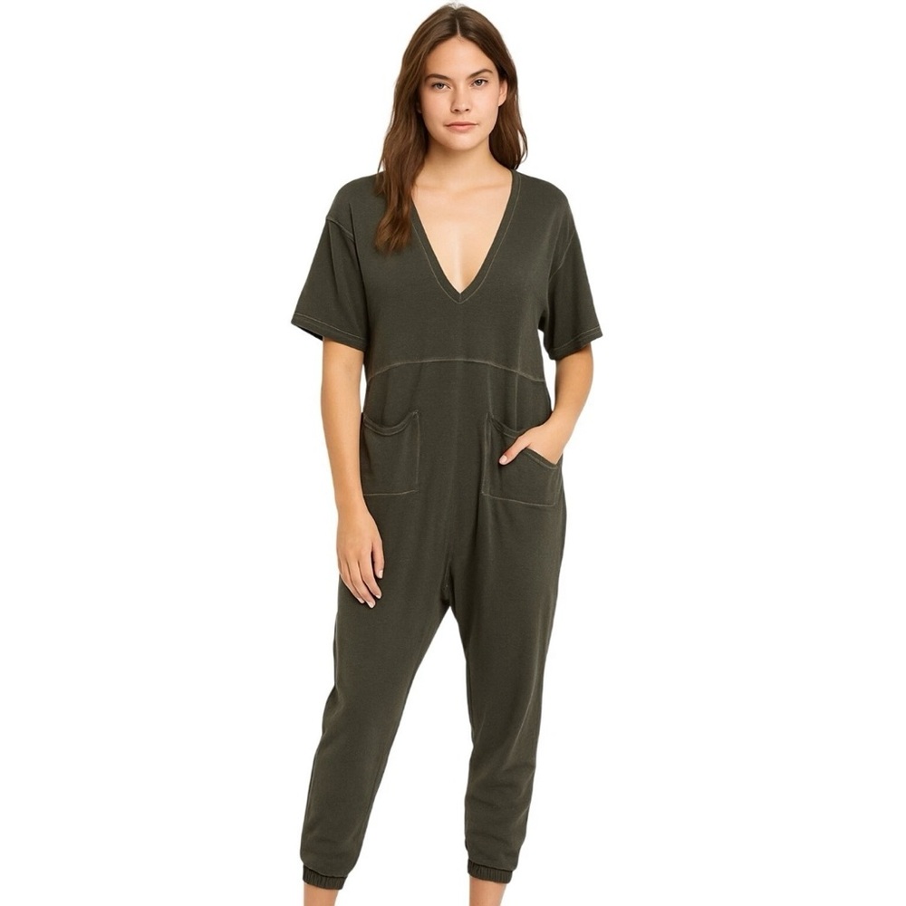 NATURAL LIFE Johnnie Green Cotton Oversized Loungewear Everyday Jumpsuit XS